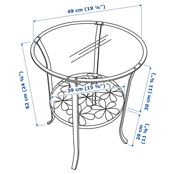 Illustration with measurements for the product: KLINGSBO.
