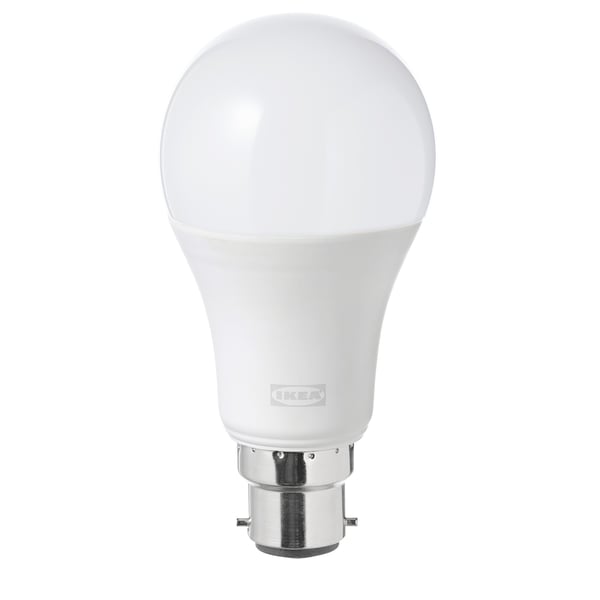 IKEA KNOPPSLINGA led bulb: white, round, cool light, durable aluminium base.