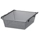 Perforated grey basket with fold handles