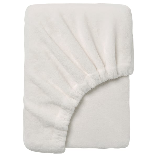 KRANSSALVIA white fleece blanket, soft, warm, rectangular, plain design.