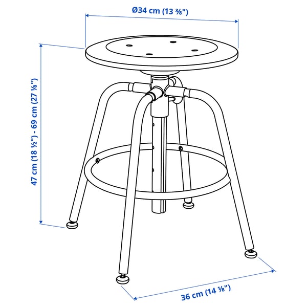 Illustration with measurements for the product: KULLABERG.