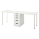 LAGKAPTEN desk in white with four drawers, rectangular shape, modern minimalist design.