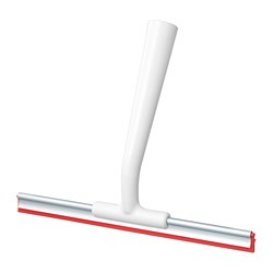 LILLNAGGEN squeegee: white handle, red blade. U-shape for easy grip, perfect for cleaning windows and shower surfaces.