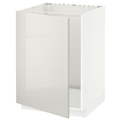 White METOD cabinet, glossy finish, rectangular shape, modern design.