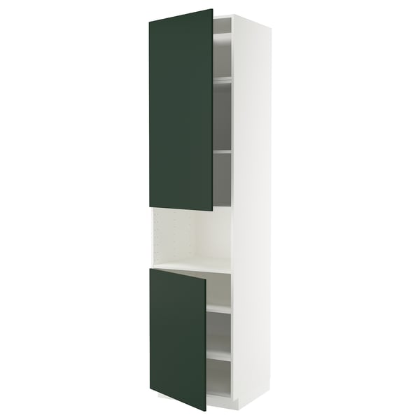Ikea METOD kitchen cabinet, white and green, adjustable shelves.