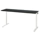 MITTZON black adjustable desk. White legs, rectangular, modern minimalist design.