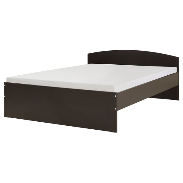 NODELAND bed: sleek black, modern design with adjustable sides, curved headboard.