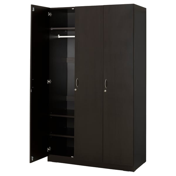 Blacks wardrobe: NODELAND. Sturdy, with adjustable shelves, locks. Melamine finish. Four-door design.