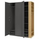 PAX / BERGSBO Wardrobe combination, dark grey dark grey/oak effect, 170x60x236 cm