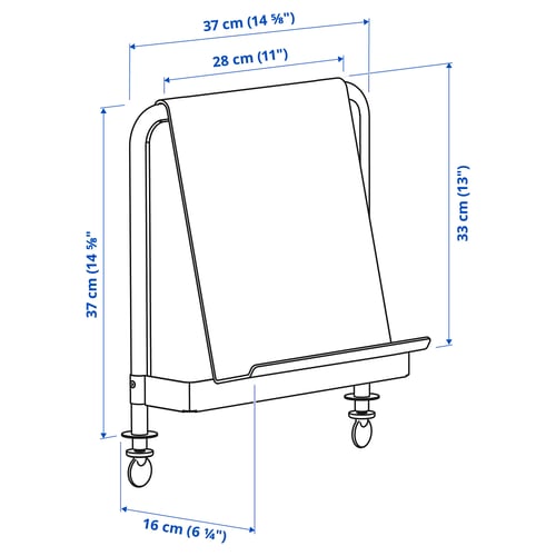 Illustration with measurements for the product: RELATERA.