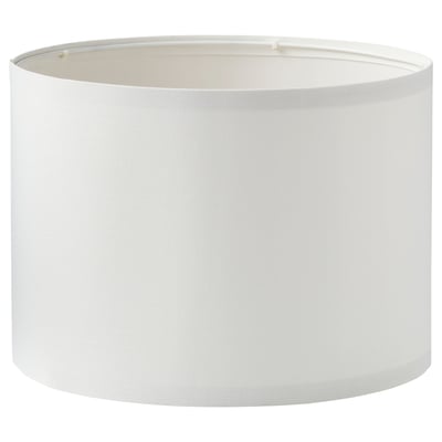 White cylindrical light shade, flat-pack design, suitable for pendant or table lamps.