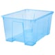 Blue SAMLA storage box - stackable, reinforced, polypropylene.