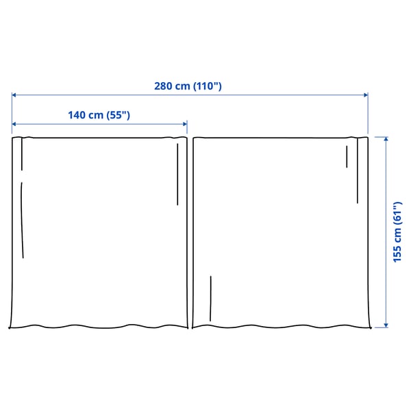 SANELA Curtains, 1 pair, light beige/with eyelets, 140x155 cm