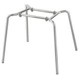 A SEFAST metal chair frame, chrome, with sturdy steel legs and crossbars for stability.