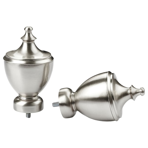 Silver trophy finials with nickel screws.