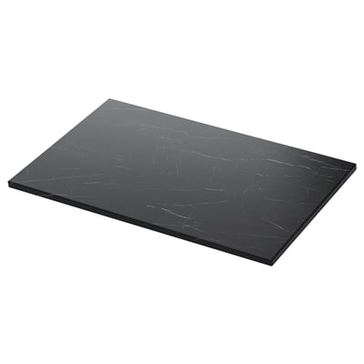 Black TOLKEN countertop, marble effect, rectangular, sleek edge.