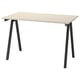 A TROTTEN desk in beige with black metal legs in an a-shape.