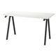 TROTTEN white desk in white and black, with a-frame legs for efficient space use.