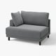 Grey UPPÅKRA sectional sofa, modern & comfy, with dark wooden legs.