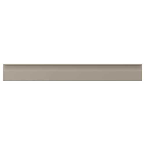 UPPLÖV beige kitchen panel, rectangular, matte, chamfered edges, integrated handle.