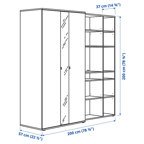 Illustration with measurements for the product: VIHALS.