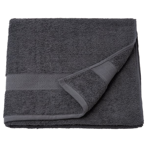 VITBACKEN grey bath towel, folded, 100% cotton, thick terry.