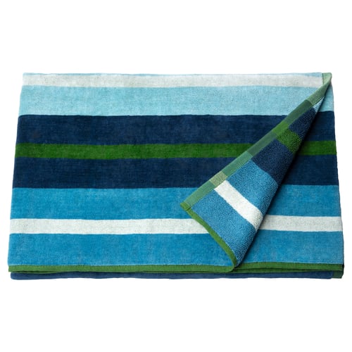 VITHÖJDEN Beach towel, green/multicolour, 90x150 cm
