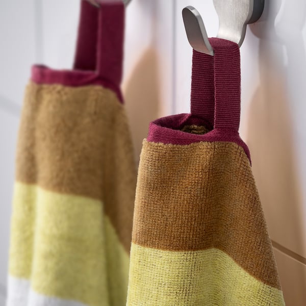 VITHÖJDEN Beach towel, red/multicolour, 90x150 cm