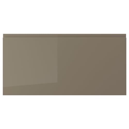 VOXTORP drawer in dark grey-brown gloss finish, sleek and modern design.