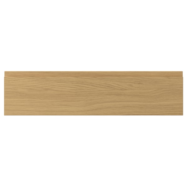 VOXTORP oak panel, smooth handle, durable particleboard.