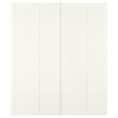BERGSBO زوج أبواب سحّابة, أبيض, 200x236 سم