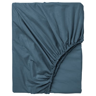 DVALA شرشف بمطاط, أزرق, ‎90x200 سم‏