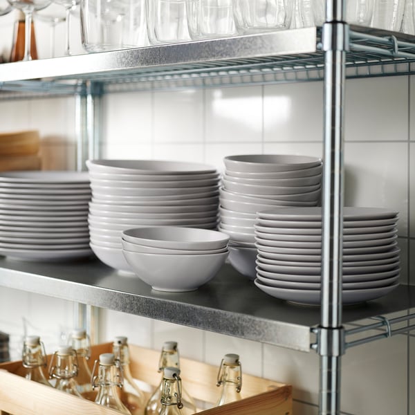 FÄRGKLAR صحن جانبي, مطفي رمادي فاتح, 20 سم
