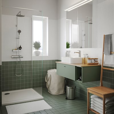 FOTINGEN حوض استحمام أرضي, 90x90 سم