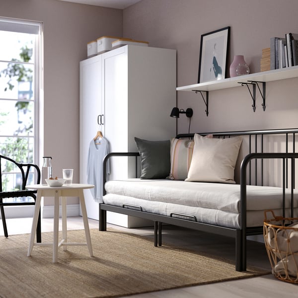 FYRESDAL هيكل سرير نهار, أسود, 80x200 سم