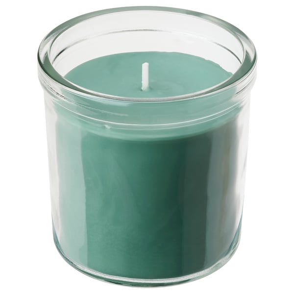 HEDERSAM شمعة معطرة في كأس, عشب طازج/أخضر فاتح, 40 س