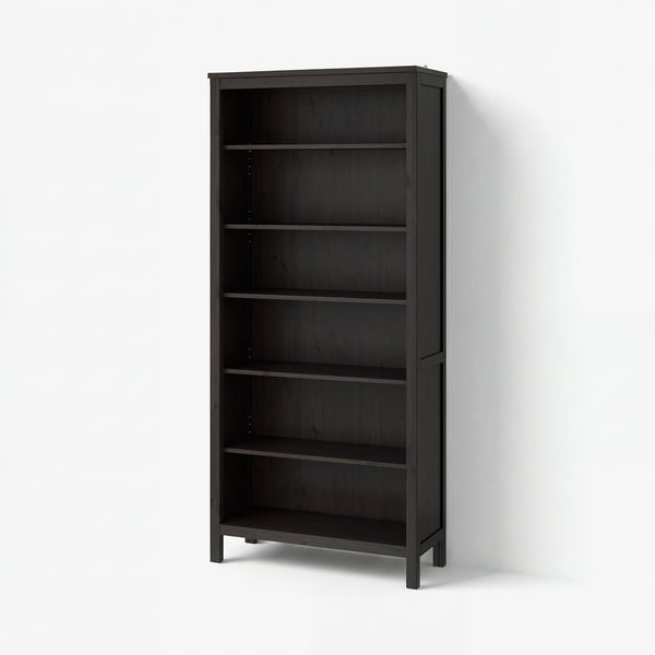 HEMNES مكتبة, أسود-بني, 90x197 سم