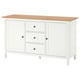 HEMNES خزانة جانبية, أبيض/بني فاتح, 157x88 سم