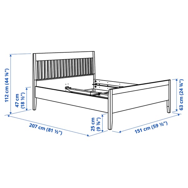 IDANÄS هيكل سرير, بني غامق مصبوغ, 140x200 سم