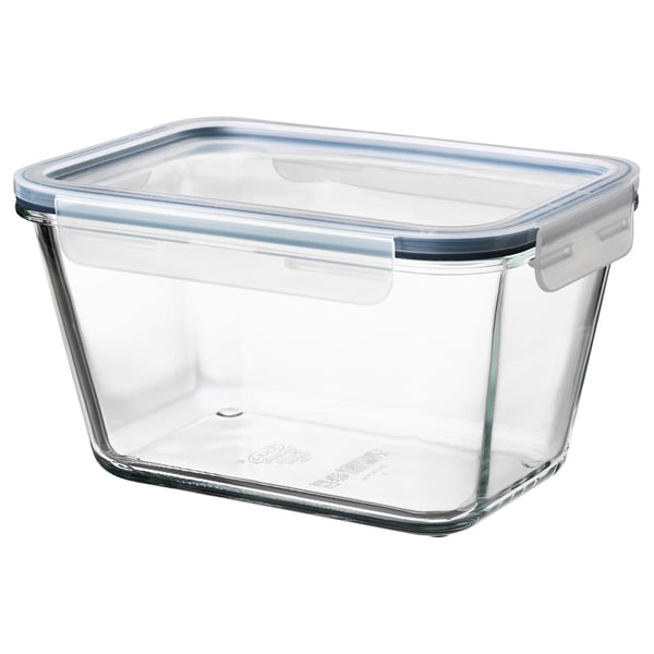 IKEA 365+ حافظة طعام بغطاء, مستطيل زجاج/بلاستيك, 1.8 ل
