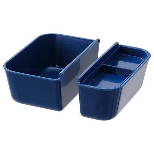 IKEA 365+ ملحق لحافظة طعام، طقم من 2, أزرق غامق
