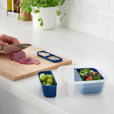 IKEA 365+ ملحق لحافظة طعام، طقم من 2, أزرق غامق