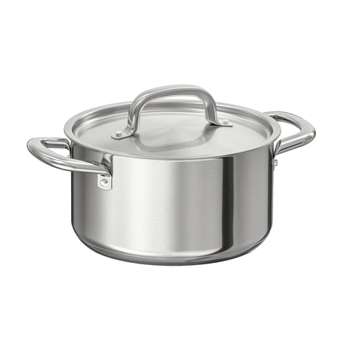 IKEA 365+ قدر مع غطاء, ستينلس ستيل, 3.0 ل