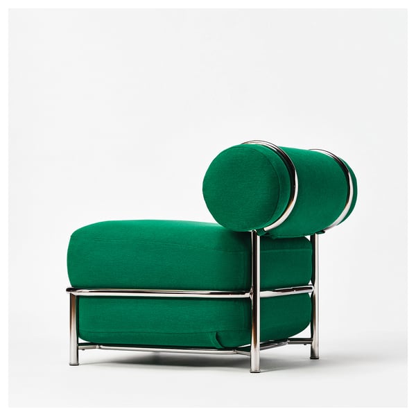 IKEA PS 2026 كرسي مريح, مع وسادة ظهر/مقعد قابل للنفخ/Knäbäck أخضر ساطع