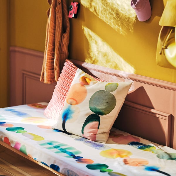 IKEA PS 2026 قماش بالمتر, أبيض/عدة ألوان نقش صغير, 150x300 سم