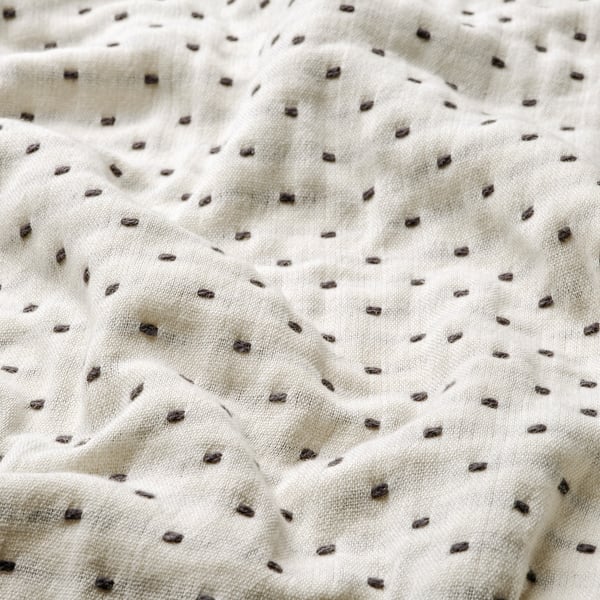 JAKOBSLILJA غطاء سرير, أبيض-عاجي/فحمي, 230x250 سم
