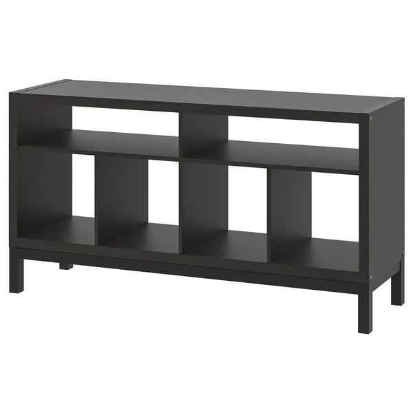 KALLAX طاولة تلفزيون مع إطار سفلي, أسود-بني, 147x39x78 سم