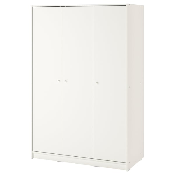 KLEPPSTAD دولاب ملابس مع 3 أبواب, أبيض, 117x55x176 سم