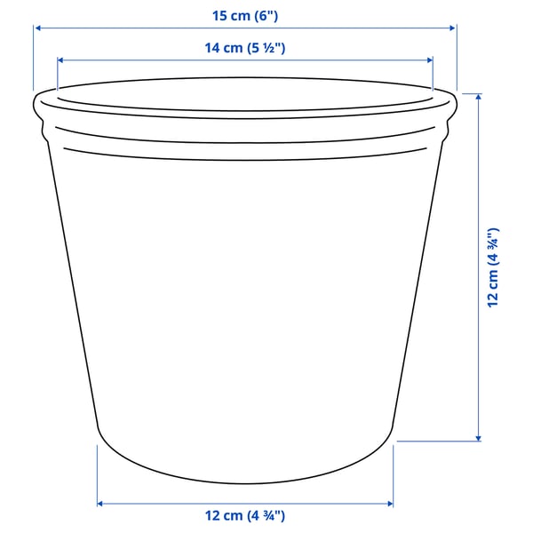 KÖRSBÄRSBJÖRK آنية نباتات, رمادي فاتح-بيج, 12 سم