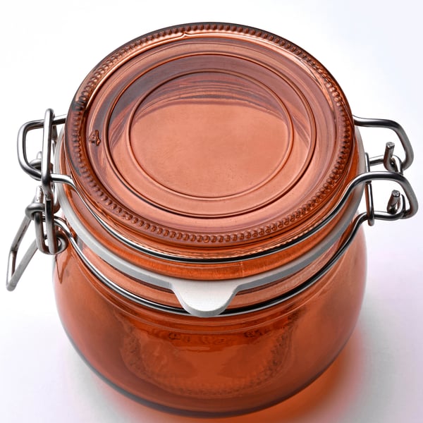 KRÖSAMOS برطمان بغطاء, عدة ألوان, 13 سل